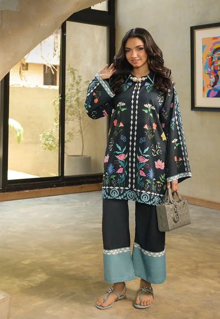 Black Digital Printed Swiss Lawn (2-Piece)