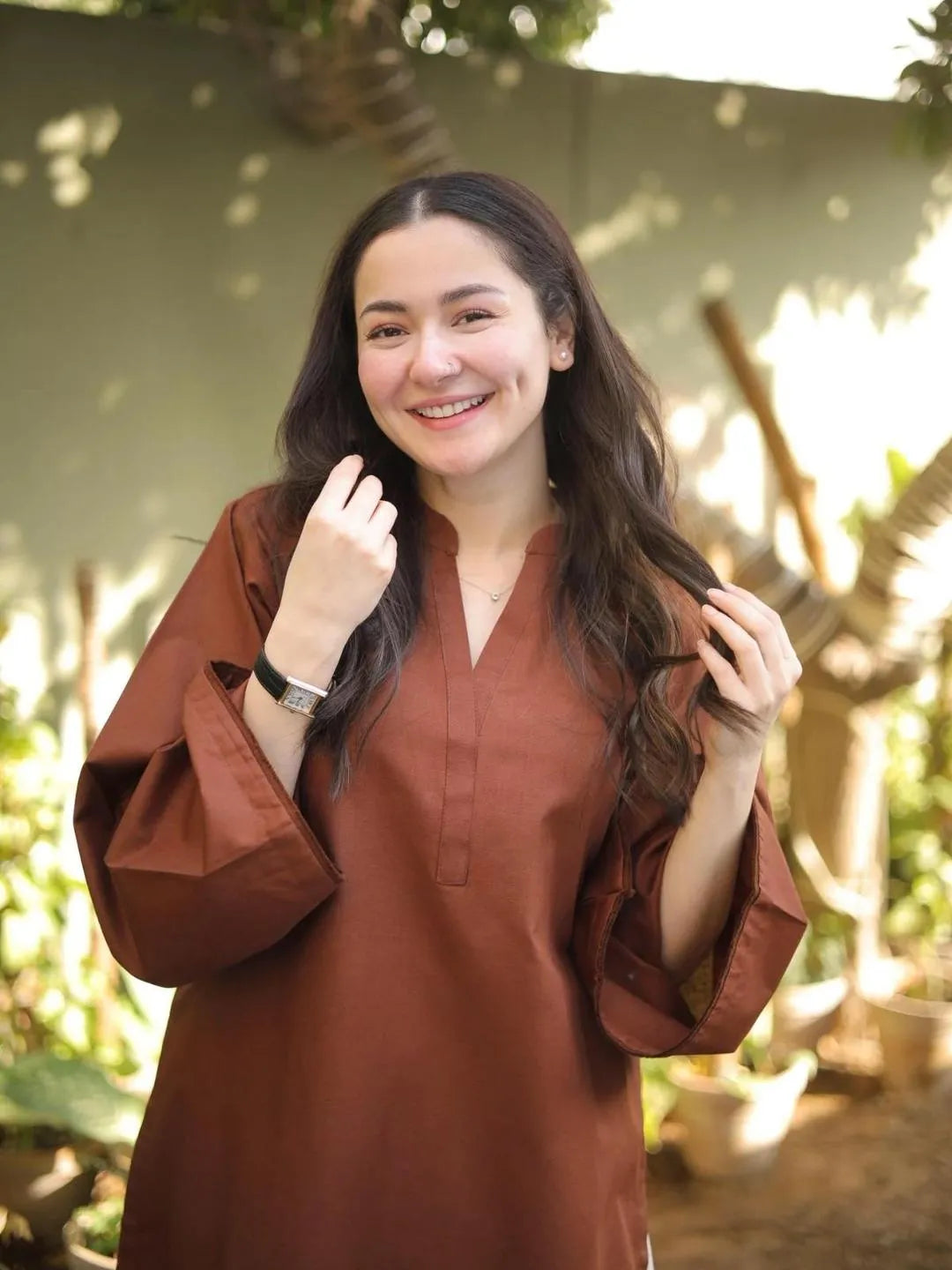 Chic Heart Contrast: Lace Work Shirt & Embroidered Flapper (2-Piece Set)