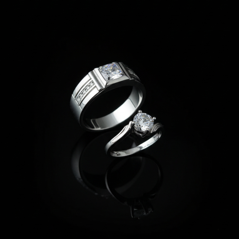 Alloy Adjustable Couple Ring Set