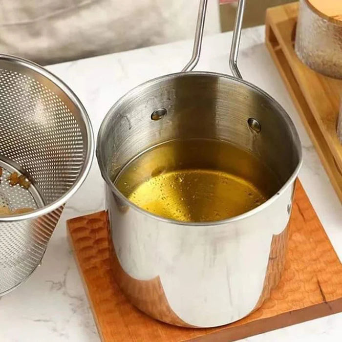 Stainless Steel Deep Fryer Pot with Strainer: Perfect Crispy Results