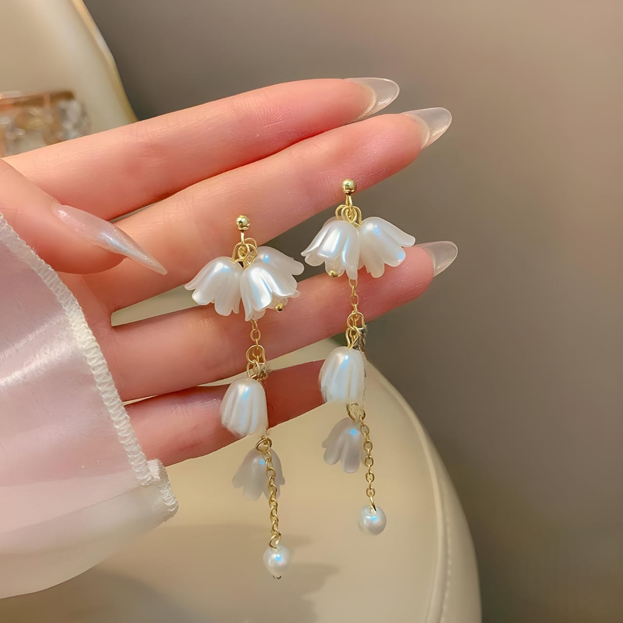 Elegant Flower Dangle Drop Earrings