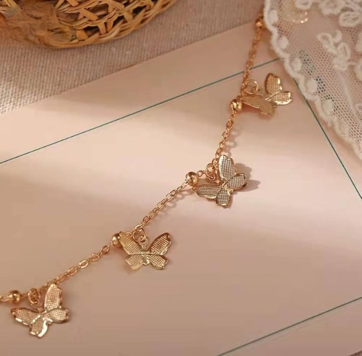 Beautiful Butterfly Hand Charm Bracelet