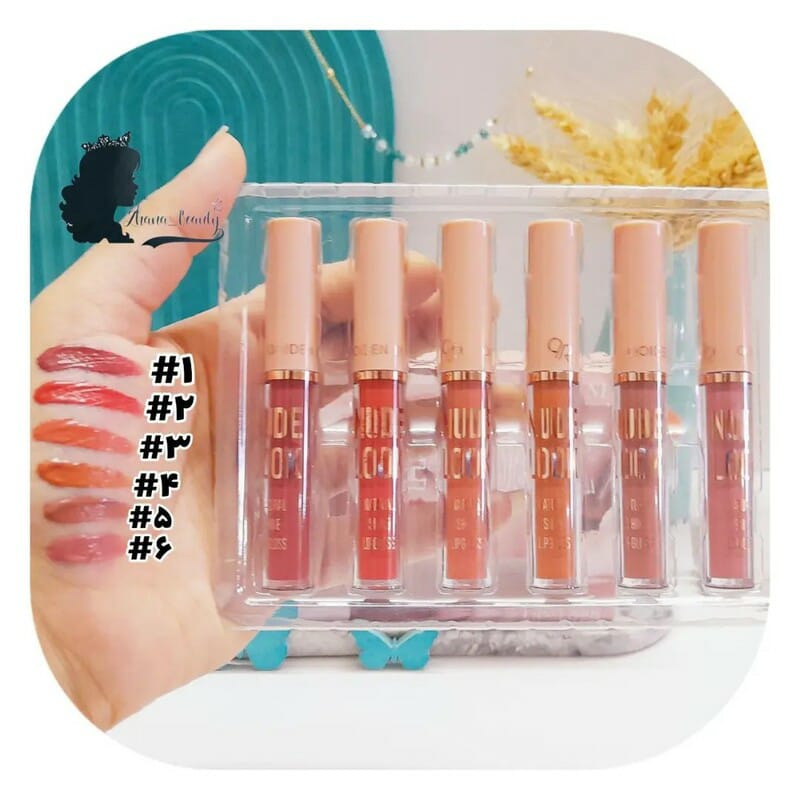 6 Pcs Nude Look High Pigment Matte Lipgloss Set
