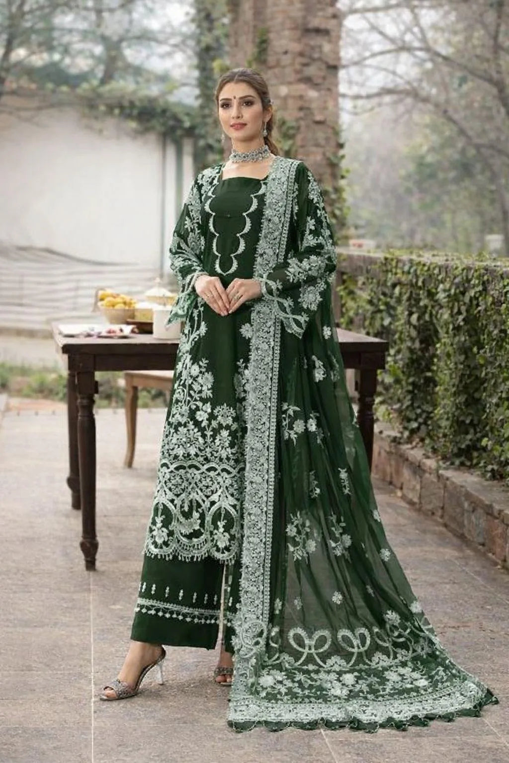 Summer Collection 2026: Emerald Green Embroidered Lawn Suit
