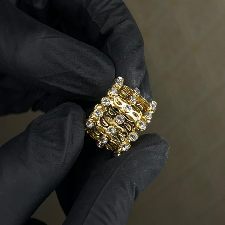 Gold Plated Transformable Ring into Bracelet