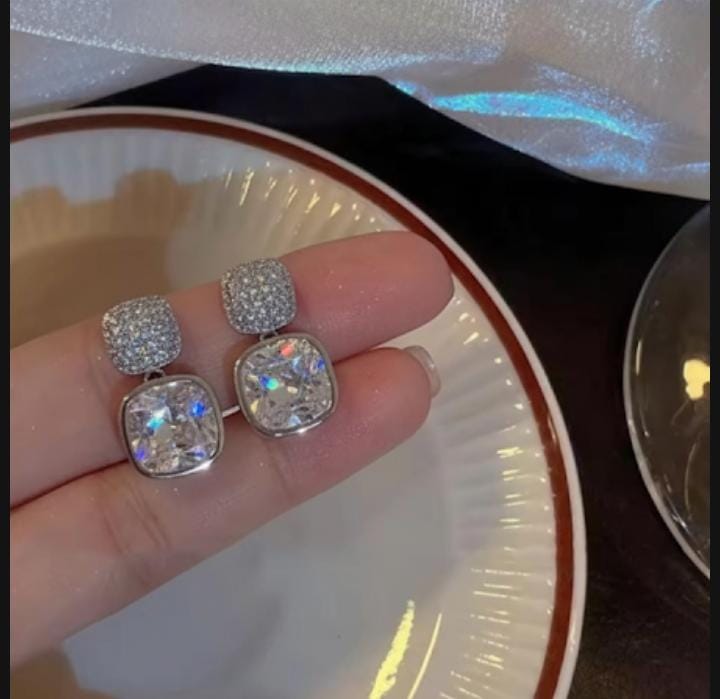 Korean Zircon Crystal Earrings