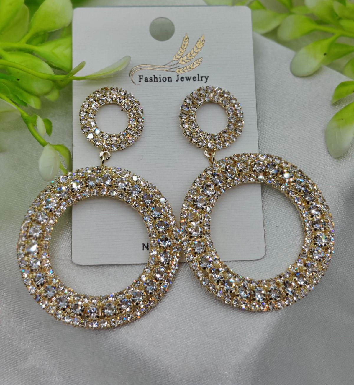 Radiant Double-Hoop Crystal Statement Earrings